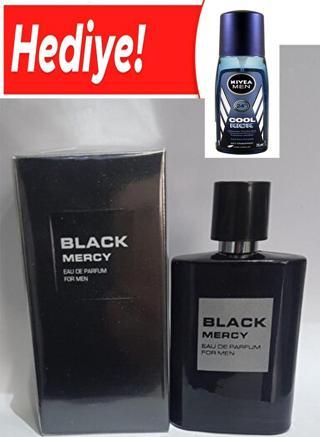 Mercy Black Eau De Parfüm 50 Ml Edp Erkek Parfüm + Nivea Vücut Spreyi (Hediye)