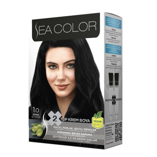 Sea Color Saç Boyası Seti 1.0 Siyah 185 Ml (3'li Paket)