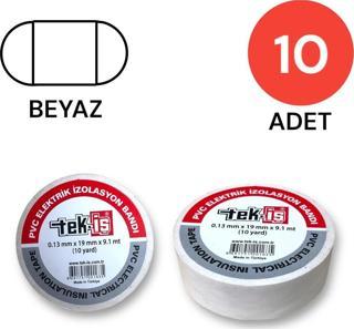 Tek-İş Izole Bant Elektrik Bandı Beyaz 10 Adet