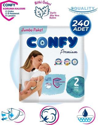 Confy Premium 2 Numara Bebek Bezi Mini 3 - 6 Kg 240 Adet