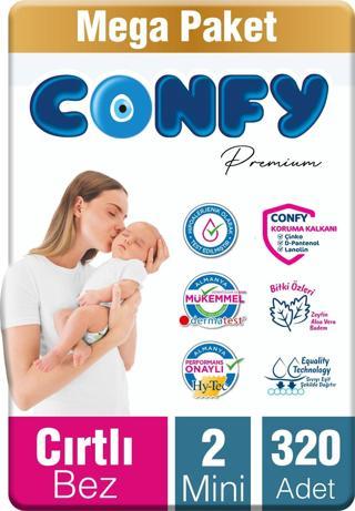 Confy Premium 2 Numara Bebek Bezi Mini 3 - 6 Kg 320 Adet