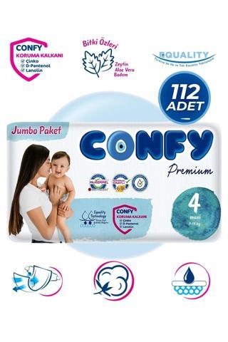 Confy Premium 4 Numara Bebek Bezi Maxi 7 - 14 Kg 112 Adet