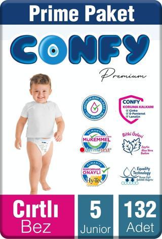 Confy Premium 5 Numara Bebek Bezi Junior 11 - 18 Kg 132 Adet