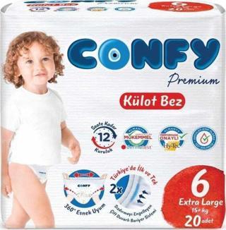 Confy Premıum Kulot Bebek Bezi 6 Numara Junior Extralarge 20 li