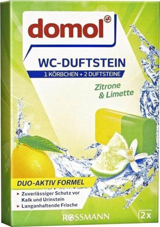 DOMOL Wc Kokusu - Klozet Blok, Askı Aparatlı Limon, 2x40 G 80 G