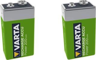 Varta Ata Elektronik 2 Adet 9 Volt 200 9v 200mah Şarj Edilebilir Kare Pil Şarzlı Pil - Radyo Pili