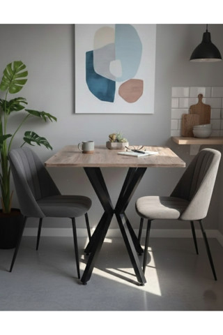 Sofex Mutfak Cafe Balkon Bahçe Restoran Yemek Masası 70X70 Metal Ayak 1.Kalite