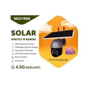 Neutron NTL-PT-10-4GWOS-3MP 3mp Ultra HD 360° 4mm Lens 4.5G 128GB SD Kart  PAN/TİLT Dış Mekan Solar IP Kamera