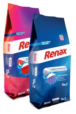 Renax Toz Çamaşır Deterjanı 10 Kg - 2 Li Paket (Renkliler + Beyazlar)