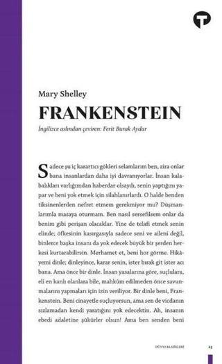 Frankenstein ya da Modern Prometheus - Dünya Klasikleri - Mary Shelley - Turkuvaz Kitap