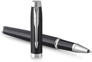 PARKER IM Tükenmez Kalem, Mat Siyah Krom Süs Parçaları, Siyah Mürekkepli İnce Uç, Hediye Kutu