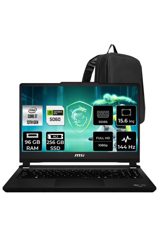 MSI Cyborg 15 Max Core i7 13620H RTX 5060 8GB 100W 96GB RAM 256GB SSD 15.6" Full HD 144Hz FreeDOS C13WF065XTRP349 Gaming Laptop + PER4 Çanta