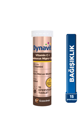 Dynavit Vitamin C & Sambucus Nigra & Çinko 15 Efervesan Tablet - Karışık Meyve Aromalı - Bağışıklık
