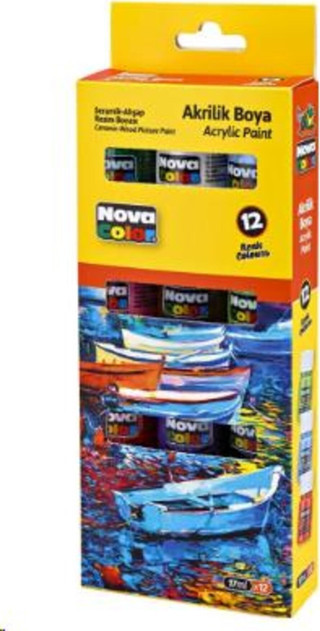 Nova Color Akrilik Boya Şişe 17 ml 12 Li NC-2008