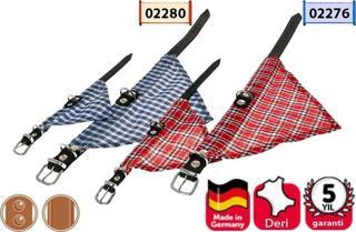 Karlıe Deri Bandanalı Boyun Tasma 37Cm Kırmızı