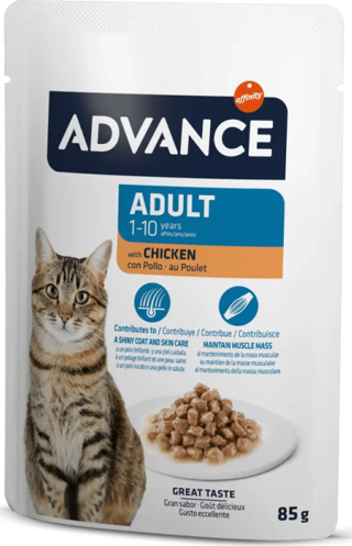 Advance Cat Adult Tavuklu Pouch Yetişkin Kedi Yaş Maması 85 Gr