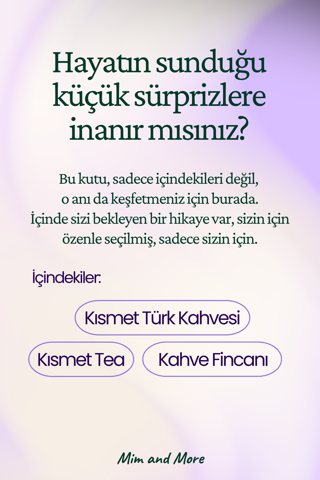 Anneler Günü Hediye Kutusu - Lavantalı Türk Kahvesi ve Çay Seti, Seramik El Yapımı Türk Kahvesi Fincan Takımı