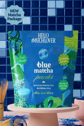 Blue Matcha Powder - Mavi Spirulina Superfood Matcha Tozu Doypack, 25 gr