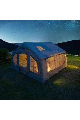 4 Mevsim Şişme Kamp Çadırı 420x320x230cm 10 Kişilik Şişme Çadır