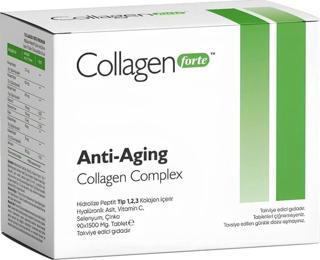 Collagen Forte Platinum Anti-Aging Collagen Complex, Hyalüronik Asit, Çinko, Selenyum & Vitamin C, 90 Table