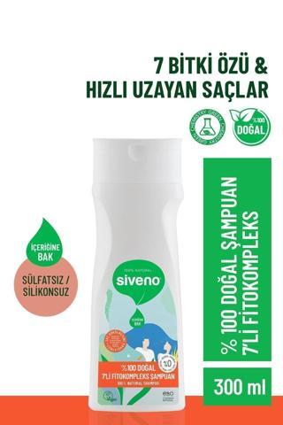 Siveno %100 Doğal Fitokompleks Şampuan 7 Değerli Bitki Yoğun Saç Dökülme Karşıtı Besleyici Dolgunlaştırıcı 300 ml