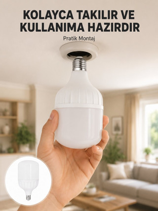 EGECEN Acil Durumlara Uygun Şarjlı Torch LED Ampul 30 Watt Yeni Nesil - EGECEN1916-4630