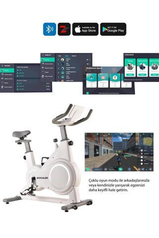 Kochler Dijital Manyetik Akıllı Egzersiz Bisikleti - Kondisyon Bisikleti - Nabız Ölçer Kondisyon Aleti