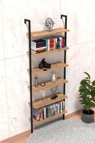 Retodesign 6 Katlı Duvara Monte Raf, Duvar Rafı - Kitaplık 2603A