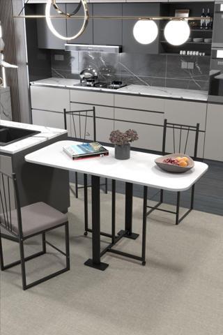 Retodesign Efes Beyaz Katlanır Masa. Mutfak Masası, Yemek Masası