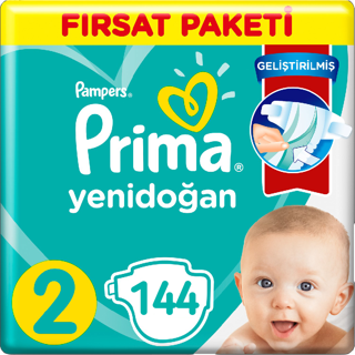 Prima Bebek Bezi 2 Beden Yenidoğan Fırsat Paketi (2*72) 144 Adet