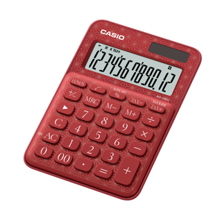 Casio Hesap Makinesi 12 Hane Ms-20Uc-Jrd Kırmızı Desenli Masaüstü