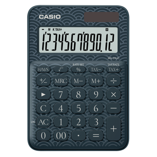 Casio Hesap Makinesi 12 Hane Ms-20Uc-Jbu Lacivert Desenli Masaüstü