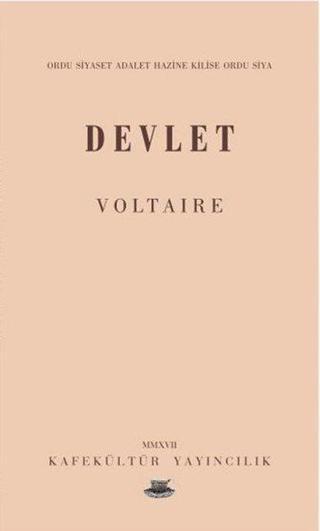 Devlet - Voltaire  - Kafe Kültür Yayıncılık