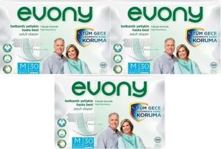 Evony Hasta Bezi Yetişkin Bel Bantlı Tekstil Yüzey M-Orta Boy 90 Adet (3Pk*30)