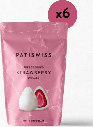 Patiswiss Beyaz Çikolatalı Çilek Draje 80g x 6 adet