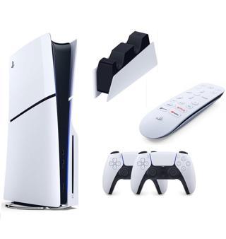 Sony Playstation 5 Slim Cd Edition + 2. DualSense Ps5 Kol + Sarj istasyonu + Medya Kumandası (EURASİA GARANTİLİ)