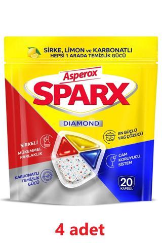 Asperox Sparx Diamond Bulaşık Kapsülü 20'li 4 Adet