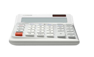 Casio DE-12E-WE Beyaz 12 Hane Masa Üstü Ergonomik Tuşlu Hesap Makinesi (KDO)
