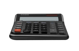 Casio DE-12E-BK Siyah 12 Hane Masa Üstü Ergonomik Tuşlu Hesap Makinesi (KDO)
