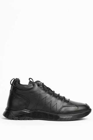 Hammer Jack Erkek Siyah Hakiki Deri Kaymaz Tabanlı Smart Casual Sneaker Bot Strande 102 22650 M