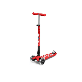 Maxi Micro Deluxe LED Foldable Red Scooter