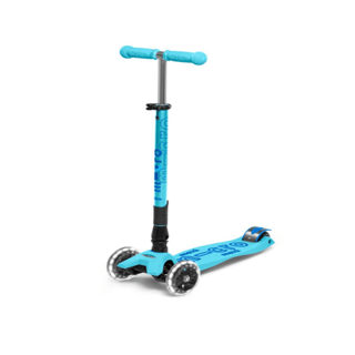 Maxi Micro Deluxe Foldable Bright Blue Led Scooter