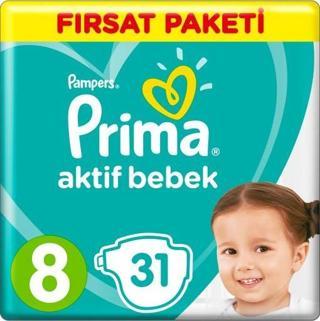 Prima Bebek Bezi Aktif Bebek 8 Beden 17+ Kg 31 Adet