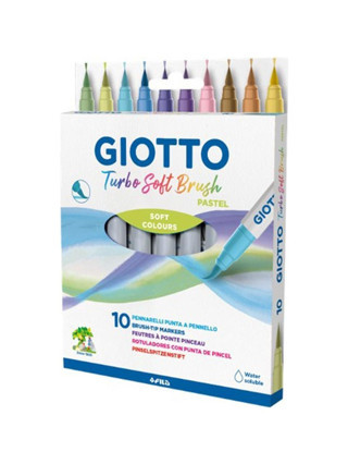 Giotto Turbo Askılı 10 Renk Pastel Ton Fırça Uç Keçeli Kalem