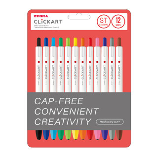 Zebra ClickArt Market Pen 0.6mm 12 Renk Tükenmez Kalem Seti