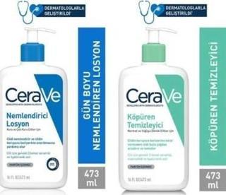 CeraVe Foaming Cleanser Normal & Yağlıya Dönük Ciltler Için 473 ml+ Cerave Nemlendirici Losyon 473 ml