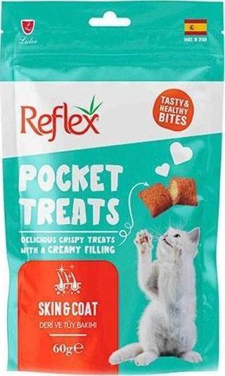 Reflex Pocket Treats Deri ve Tüy Bakımı Yetişkin Kedi Ödül Maması 60 Gr