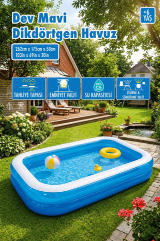 Marevia 262CM*175CM*50CM ŞİŞME DİKDÖRTGEN HAVUZ