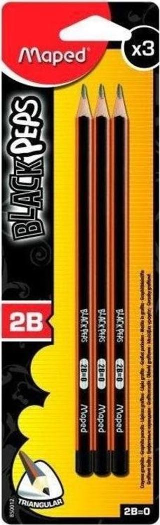 Maped Black Peps 2B Kurşun Kalem 3'lü Paket 850012