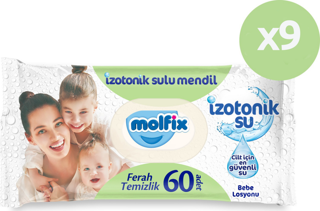 Molfix İzotonik Sulu Islak Mendil Ferah Temizlik 60'lı 9*60 540 Yaprak